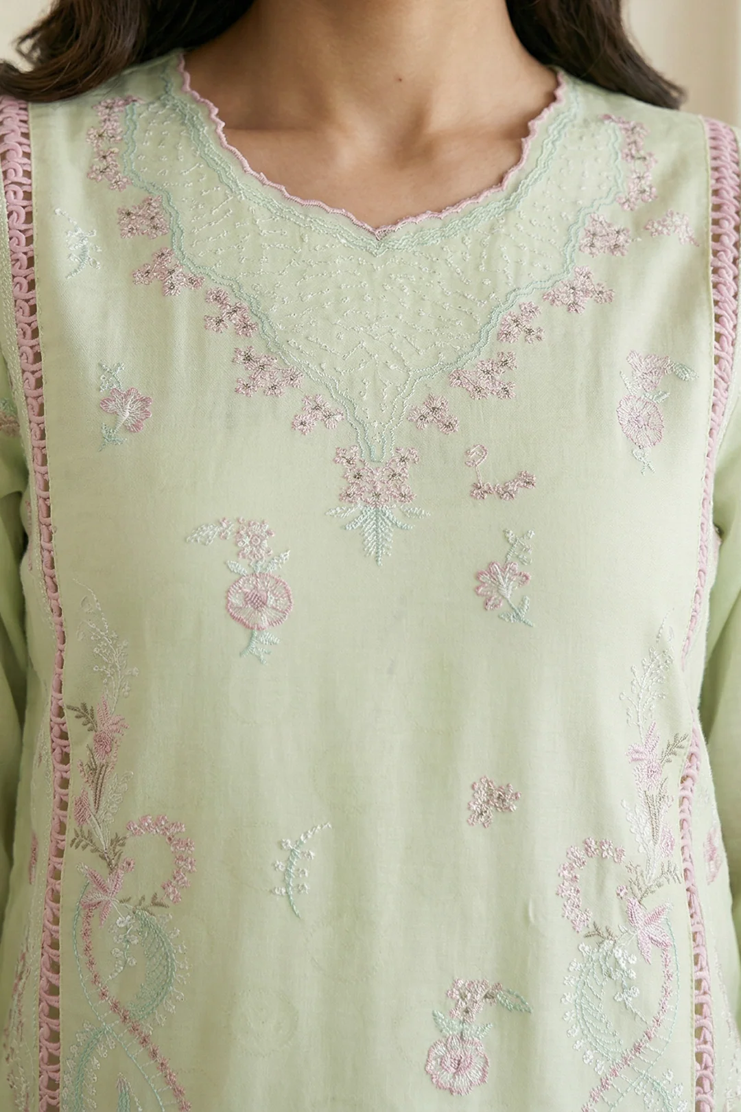 Embroidered Shirt Shalwar Dupatta - 0653 - Image 4