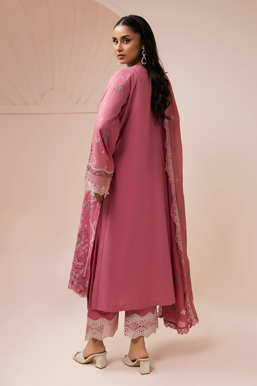 Embroidered Shirt Shalwar Dupatta - 0654 - Image 9