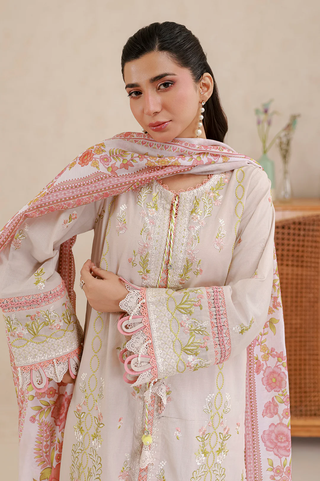 Embroidered Shirt Shalwar Dupatta - 0659 - Image 3