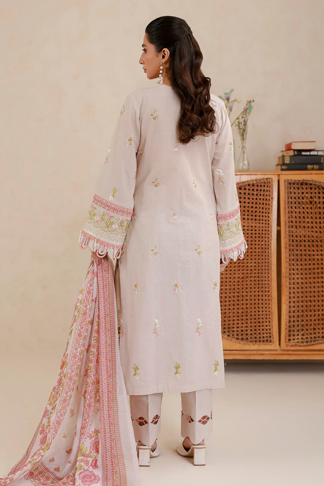 Embroidered Shirt Shalwar Dupatta - 0659 - Image 7