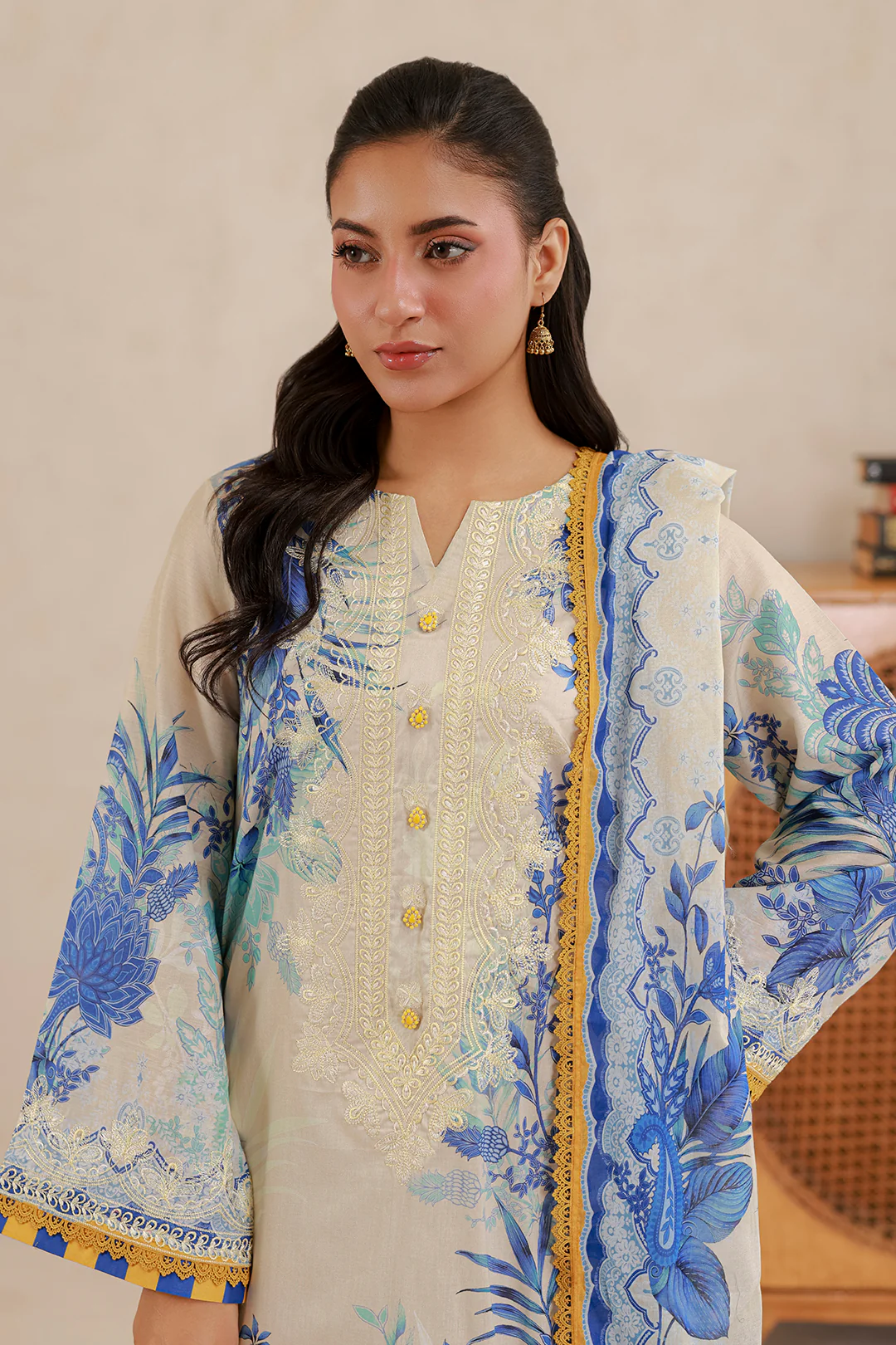 Embroidered Shirt Shalwar Dupatta - 0705 - Image 3