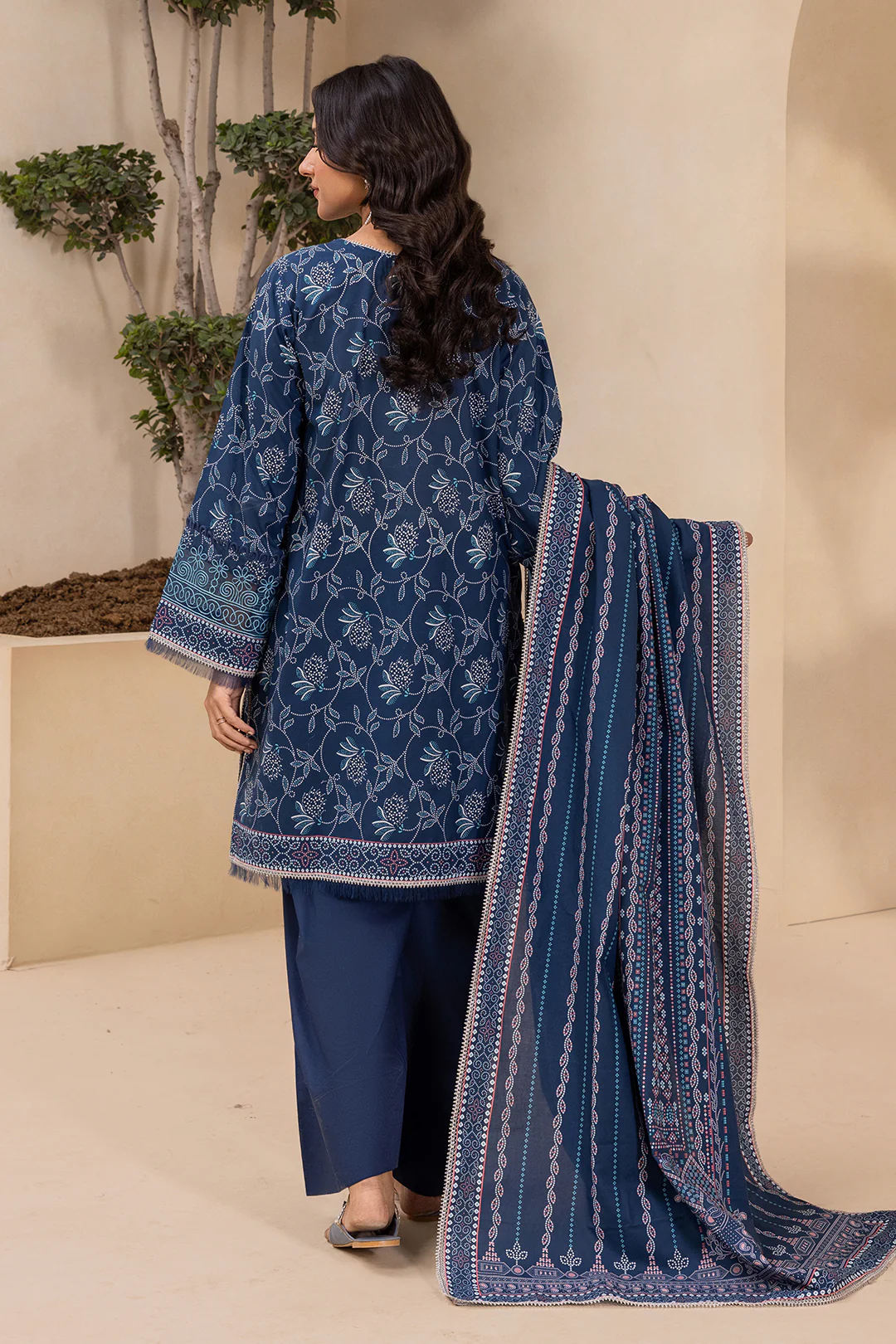 Embroidered Shirt Shalwar Dupatta - 0708 - Image 6