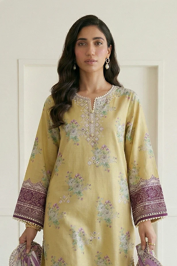 Embroidered Shirt Shalwar Dupatta - 0709 - Image 2
