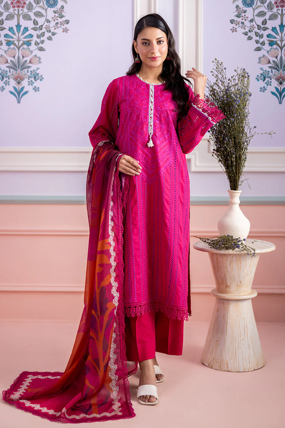 Embroidered Shirt Shalwar Dupatta - 0713 - Image 3