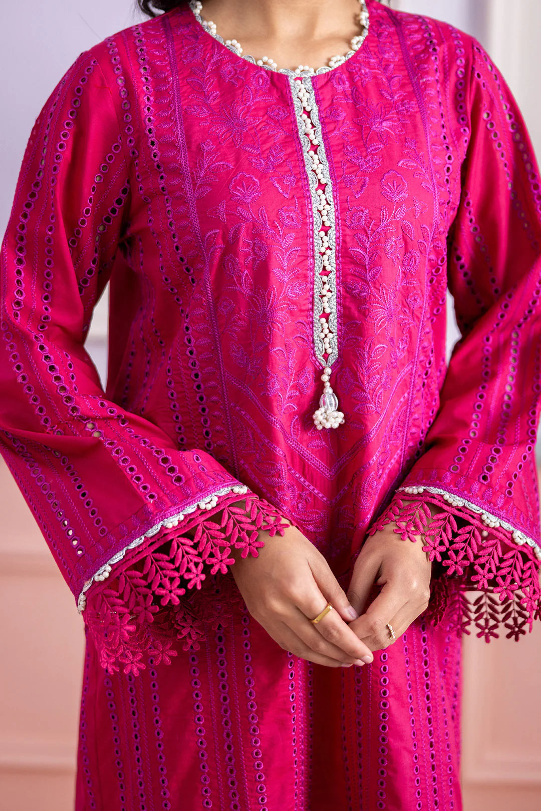 Embroidered Shirt Shalwar Dupatta - 0713 - Image 4