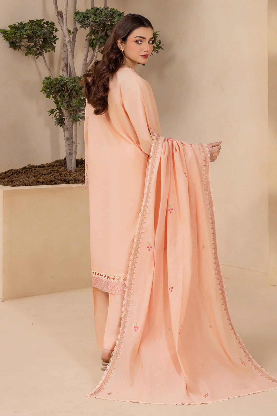 Embroidered Shirt Shalwar Dupatta - 0714 - Image 8