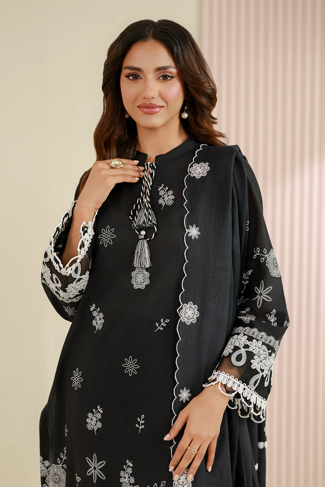Embroidered Shirt Shalwar Dupatta - 0715 - Image 3