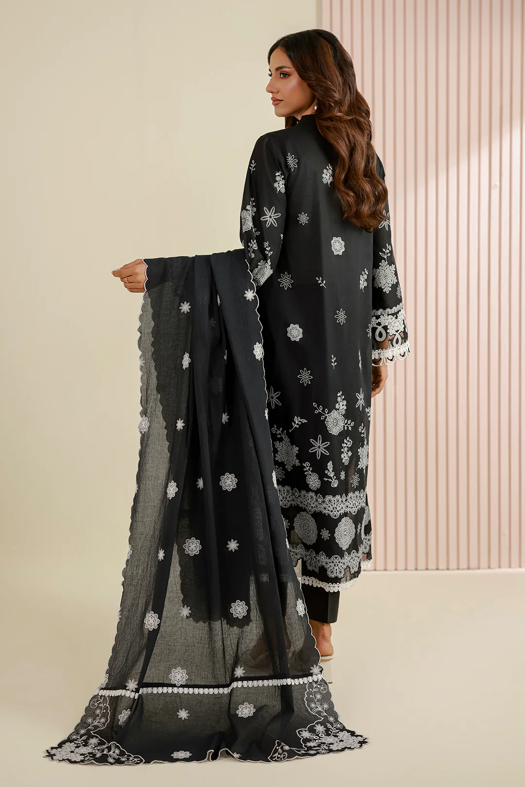 Embroidered Shirt Shalwar Dupatta - 0715 - Image 6