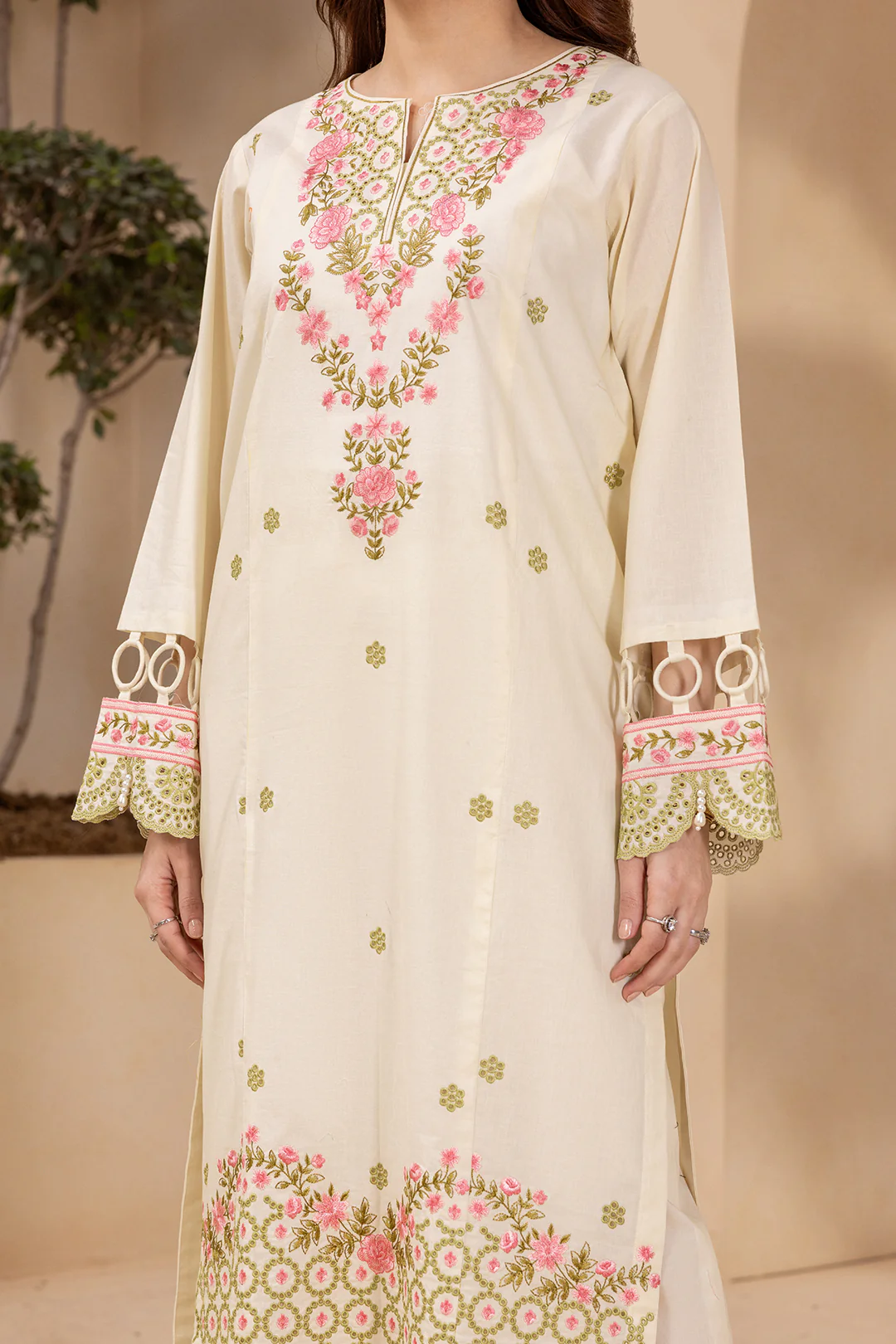 Embroidered Shirt Shalwar Dupatta - 0716 - Image 5