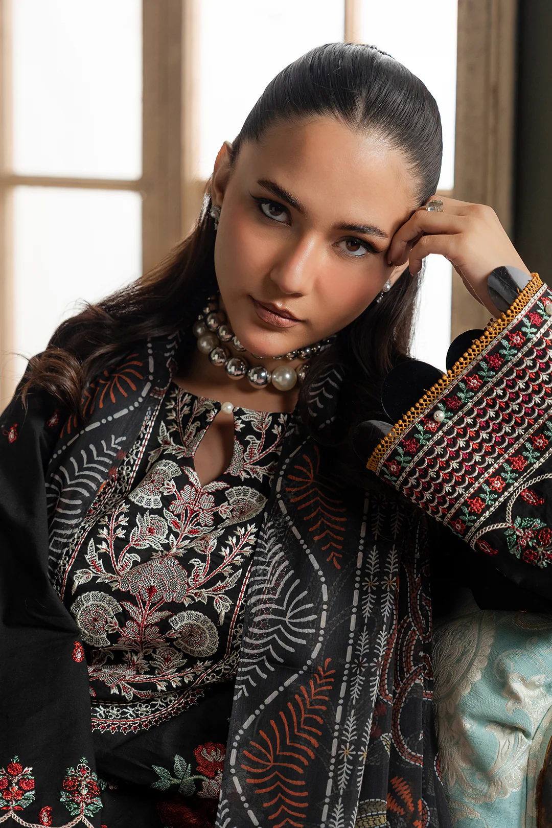 Embroidered Shirt Shalwar Dupatta - 0720 - Image 14