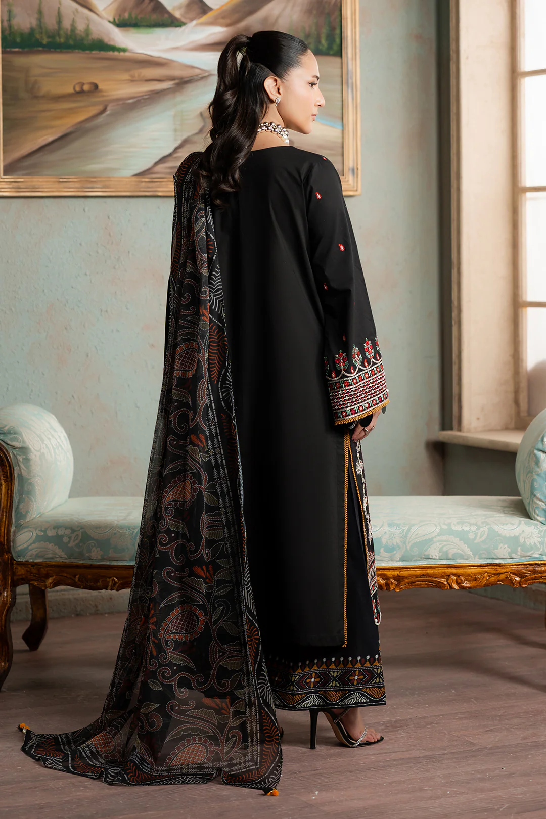 Embroidered Shirt Shalwar Dupatta - 0720 - Image 19