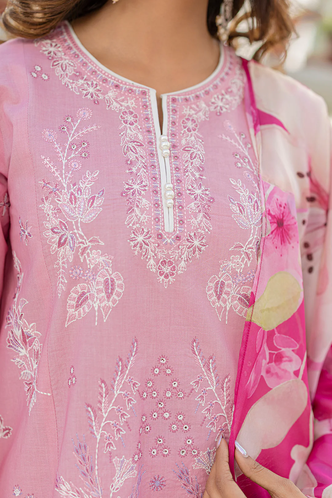 Embroidered Shirt Shalwar Dupatta - 0724 - Image 7