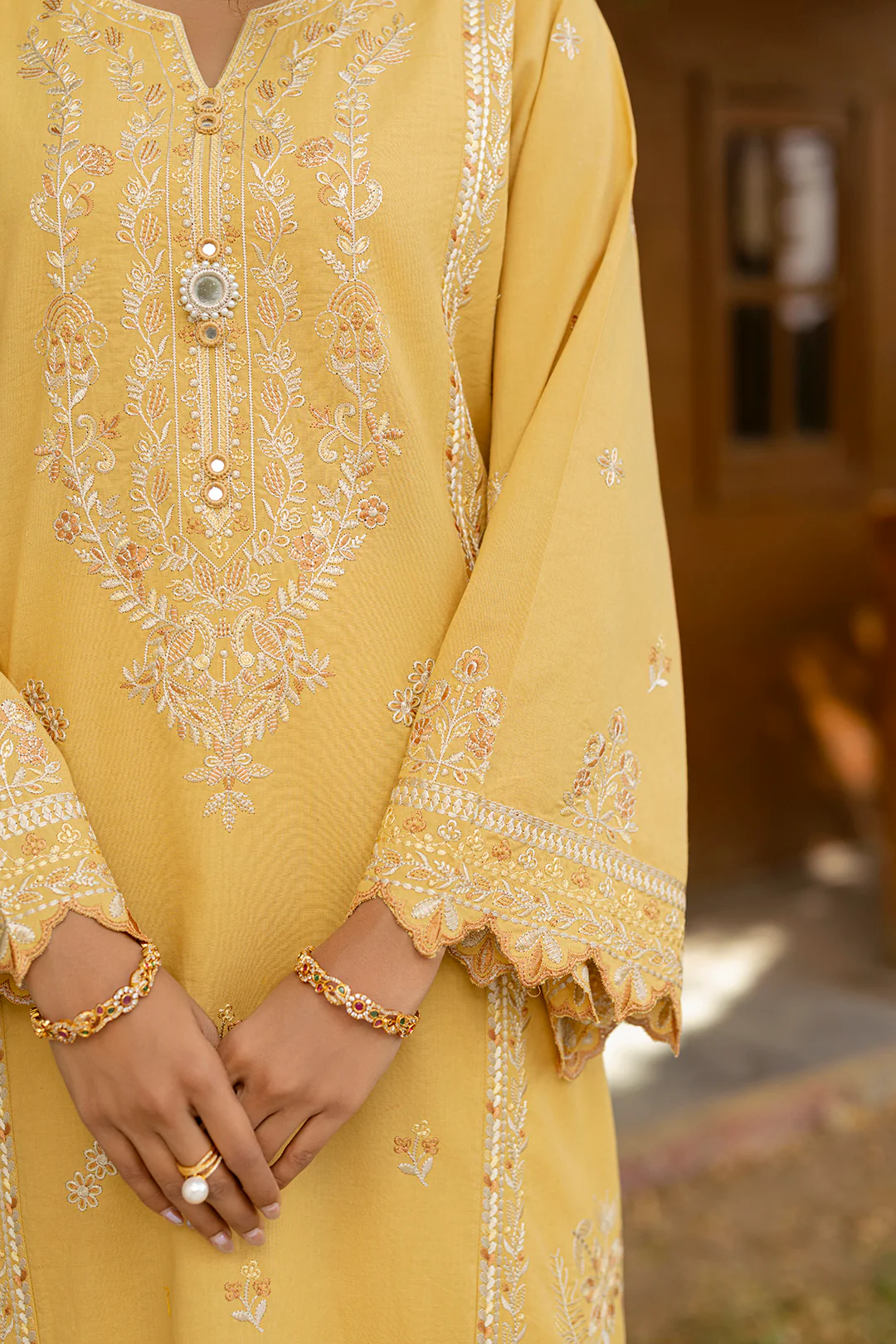 Embroidered Shirt Shalwar Dupatta - 0726 - Image 9