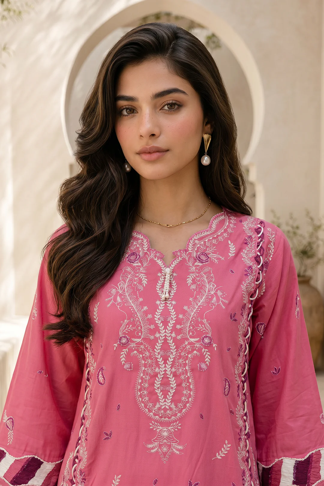 Embroidered Shirt Shalwar Dupatta - 0729 - Image 2