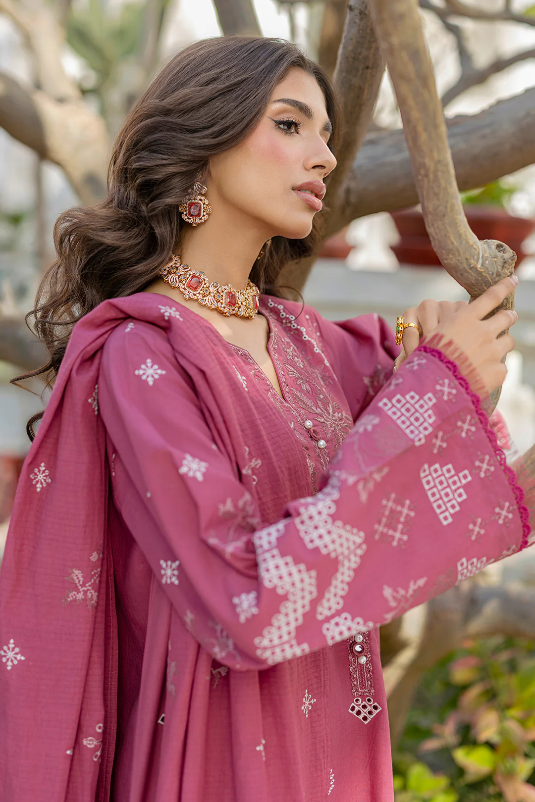 Embroidered Shirt Shalwar Dupatta - 0730 - Image 12