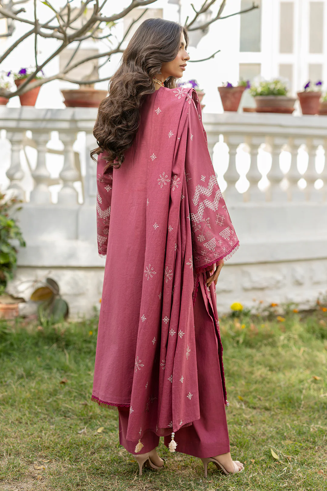 Embroidered Shirt Shalwar Dupatta - 0730 - Image 15