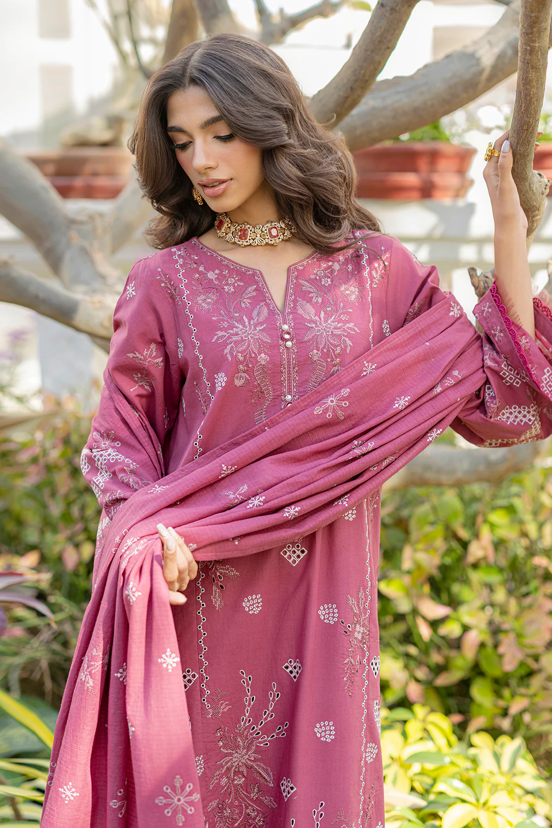 Embroidered Shirt Shalwar Dupatta - 0730 - Image 8