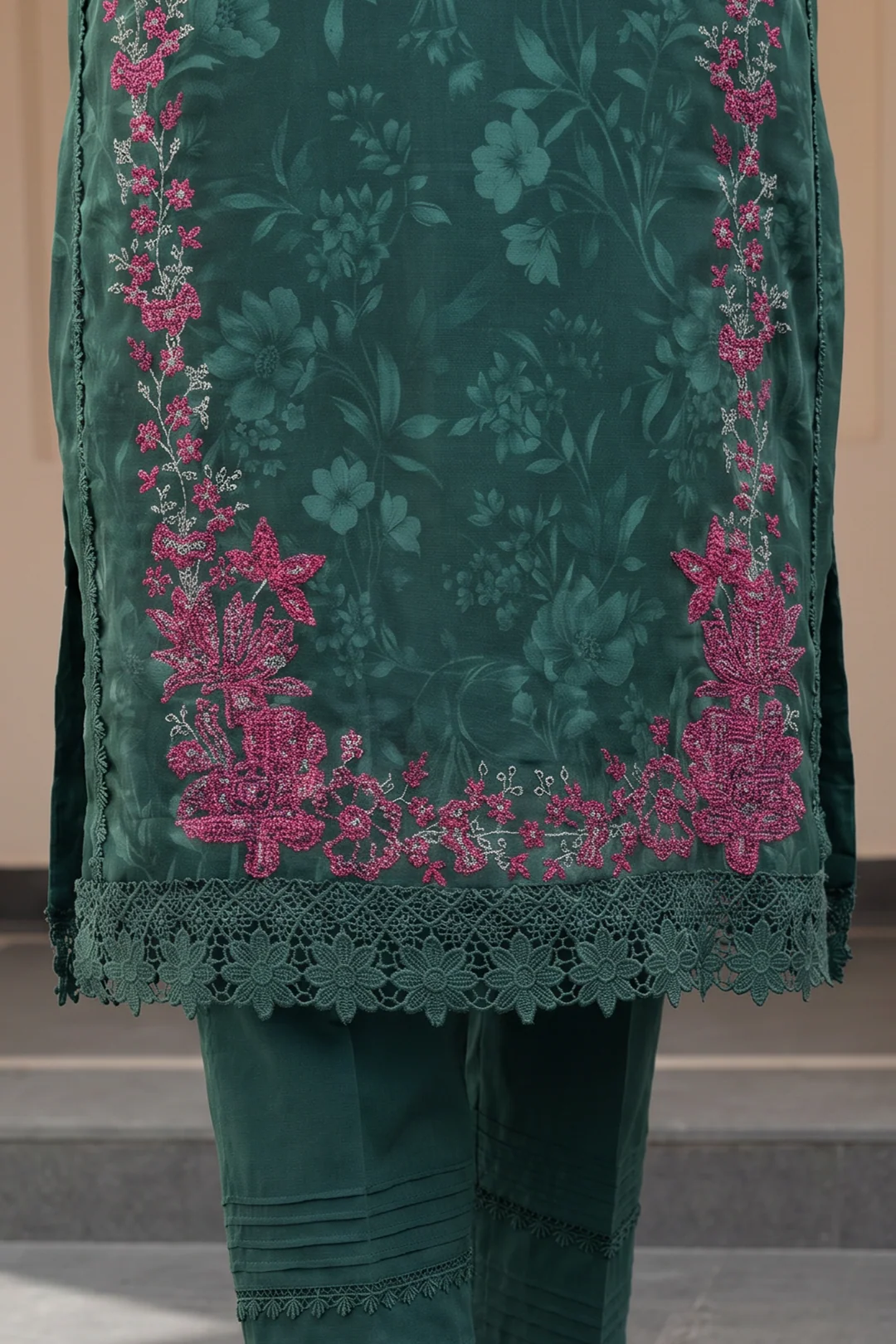 Embroidered Shirt Shalwar Dupatta - 0773 - Image 4