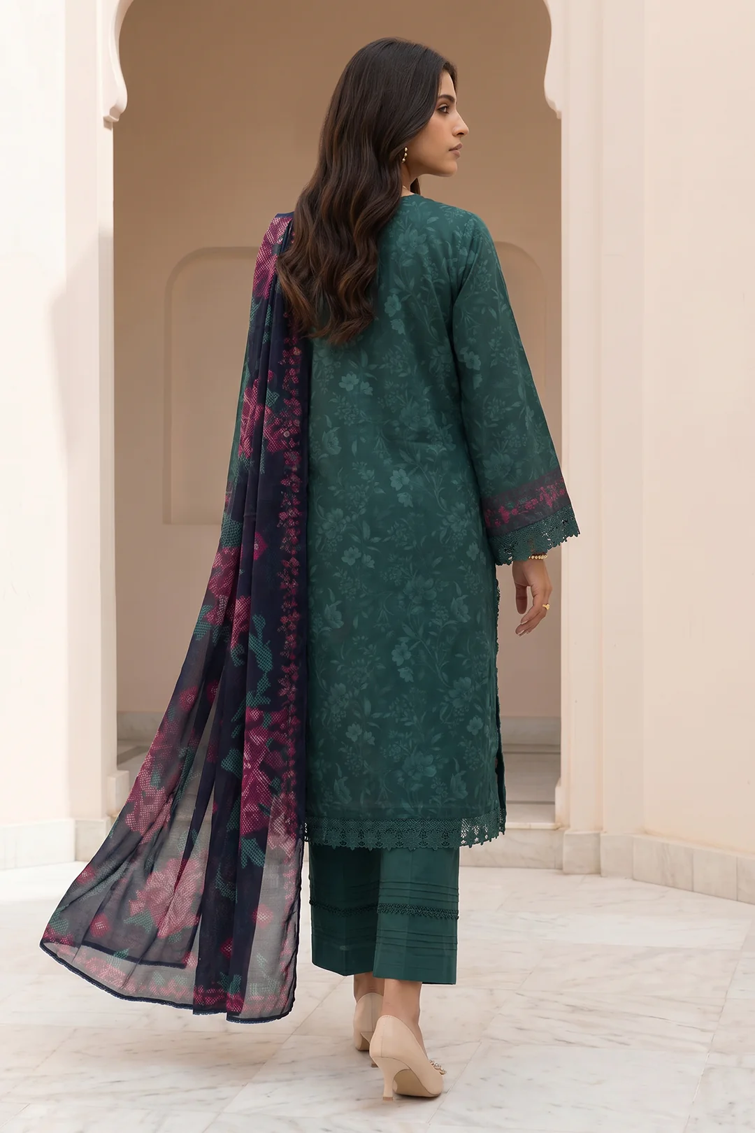Embroidered Shirt Shalwar Dupatta - 0773 - Image 6