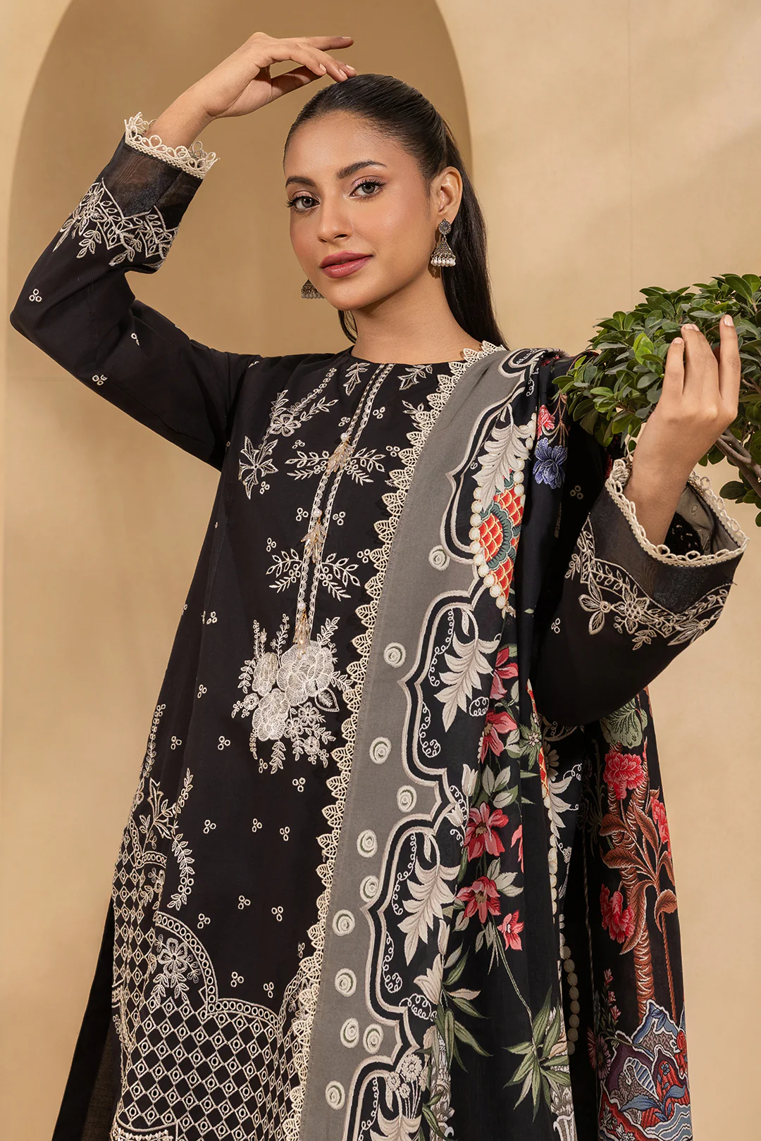 Embroidered Shirt Shalwar Dupatta - 0778 - Image 2