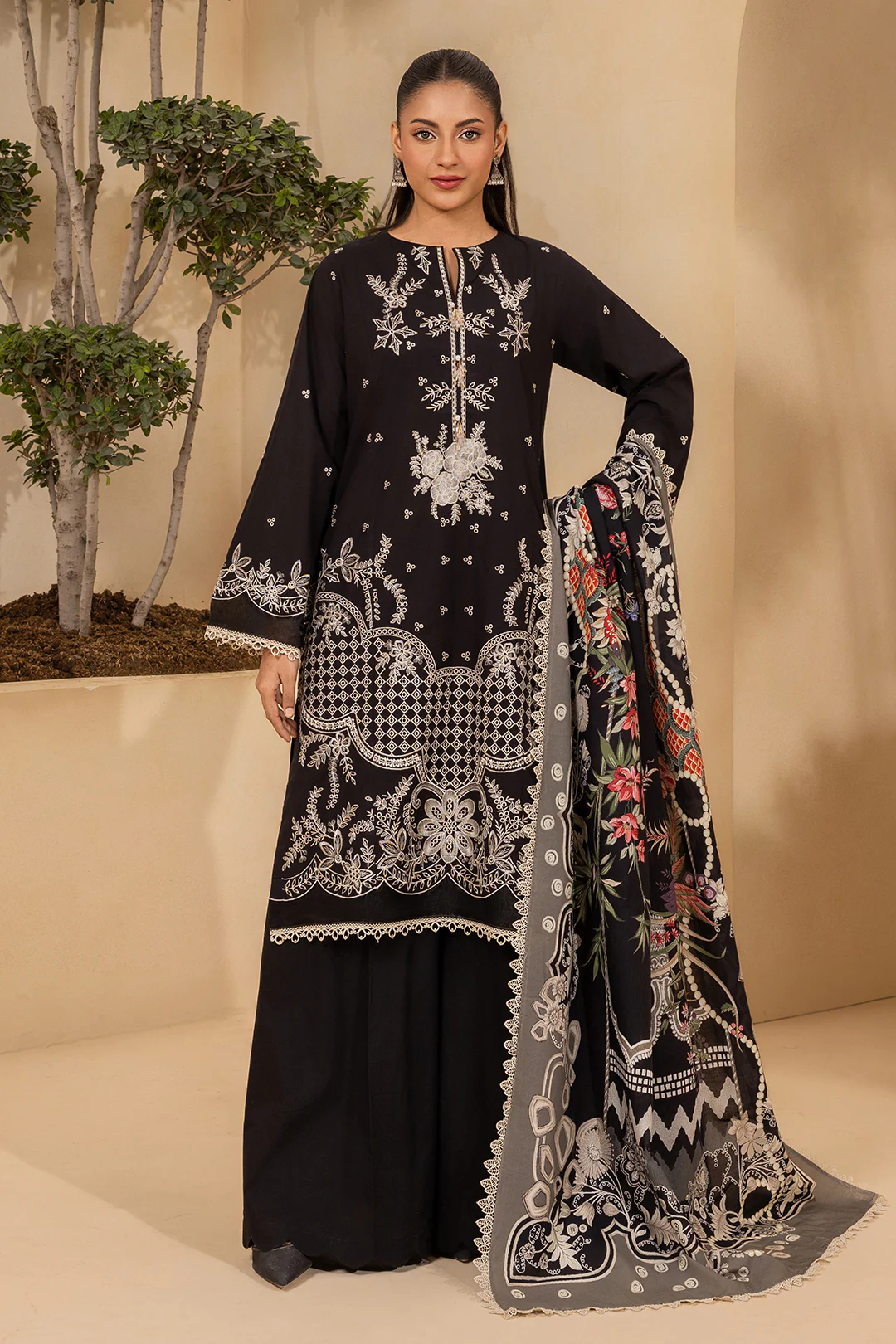 Embroidered Shirt Shalwar Dupatta - 0778 - Image 4