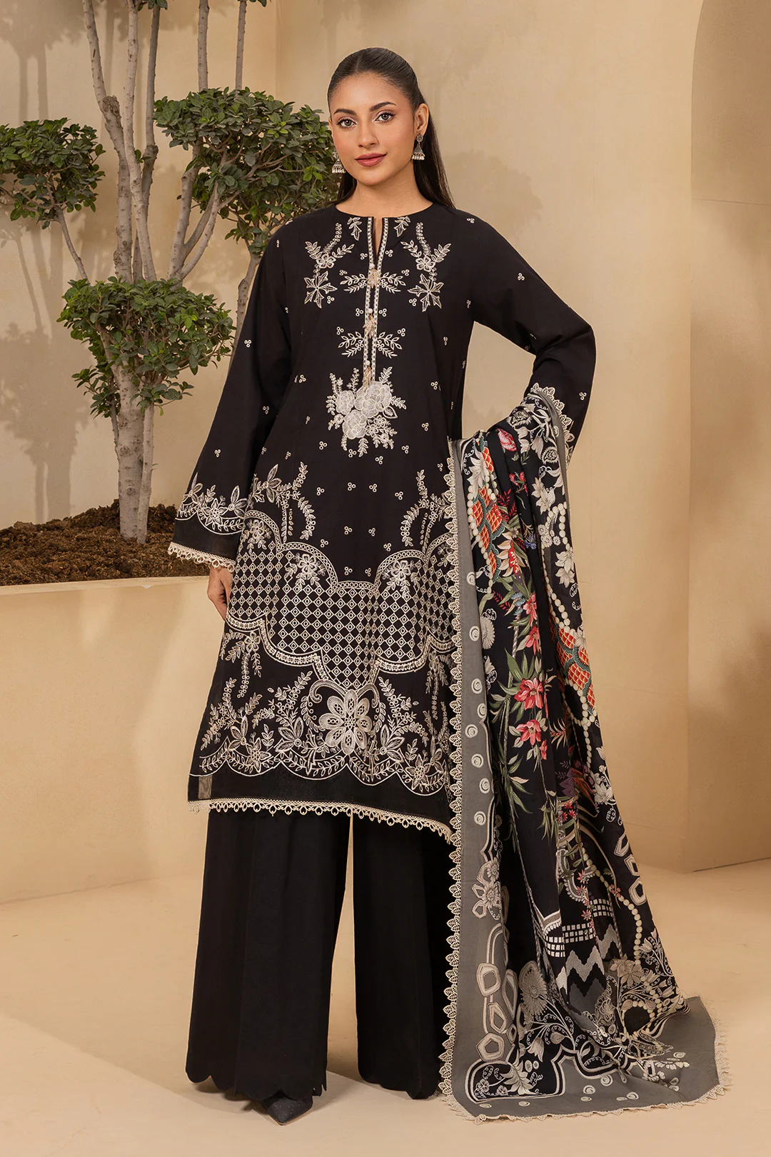 Embroidered Shirt Shalwar Dupatta - 0778 - Image 6