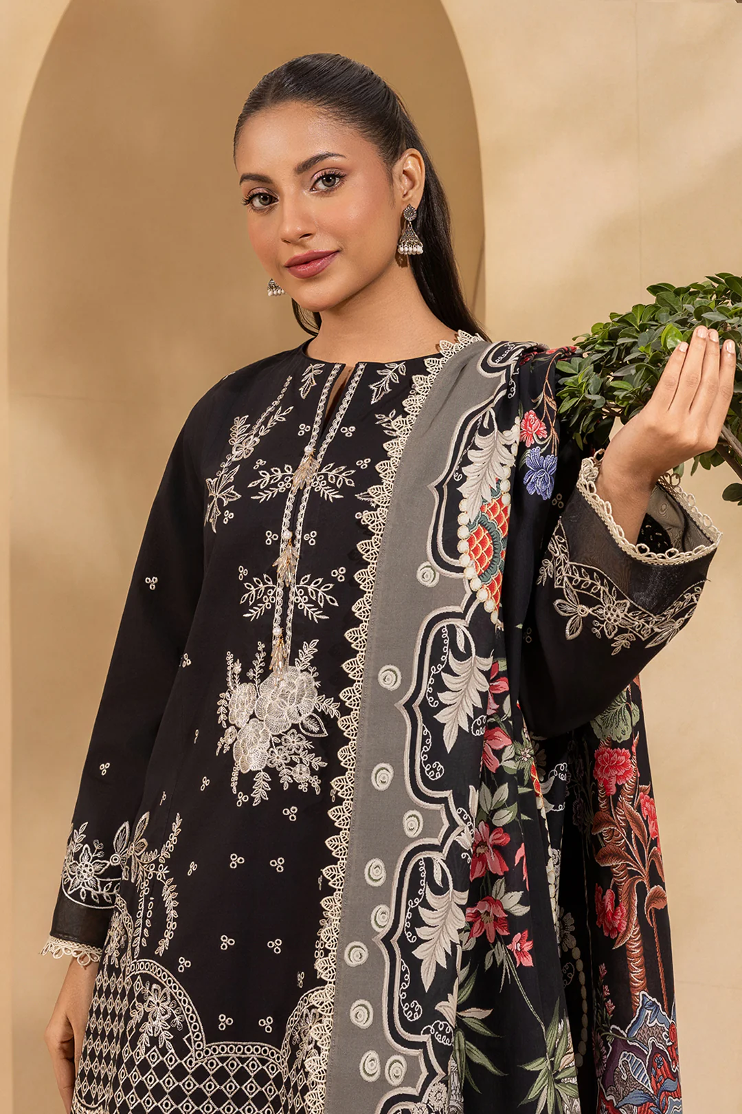 Embroidered Shirt Shalwar Dupatta - 0778 - Image 7