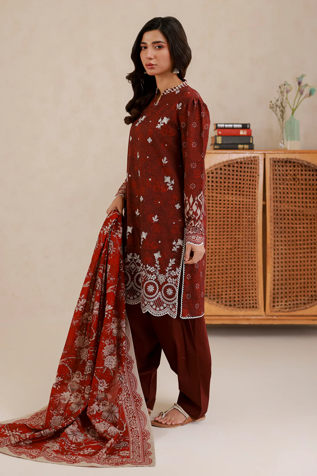 Embroidered Shirt Shalwar Dupatta - 0779 - Image 5