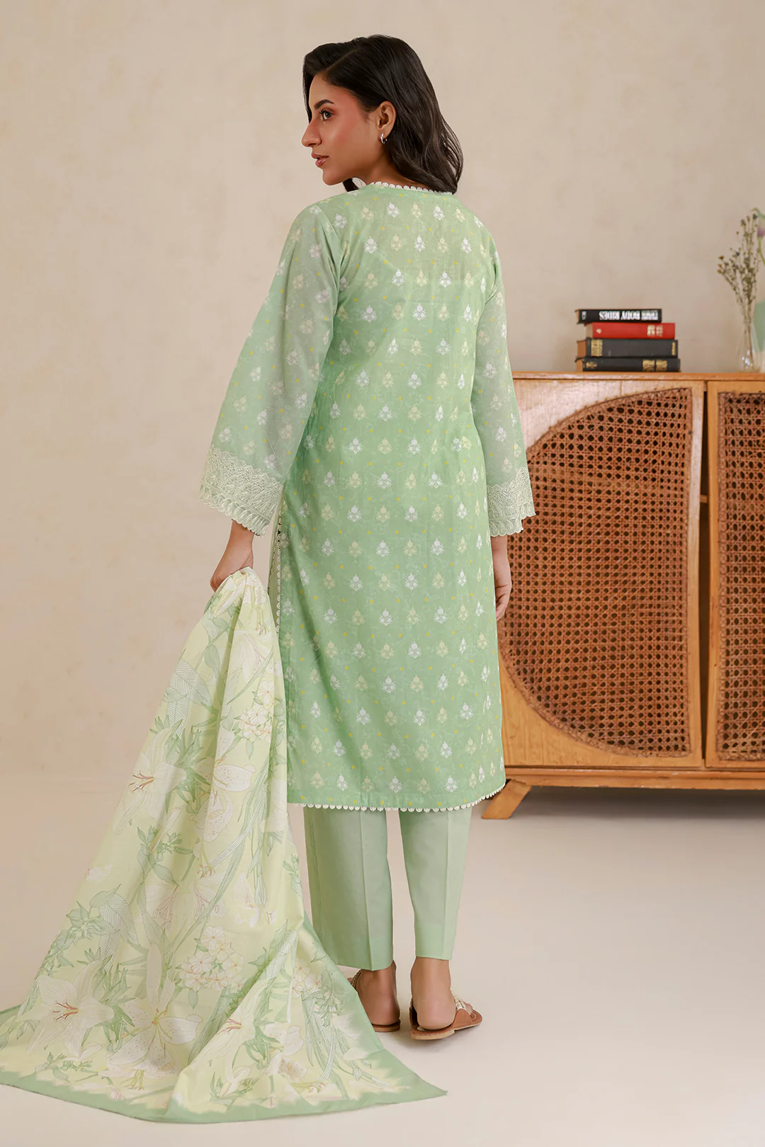 Embroidered Shirt Shalwar Dupatta - 0780 - Image 10