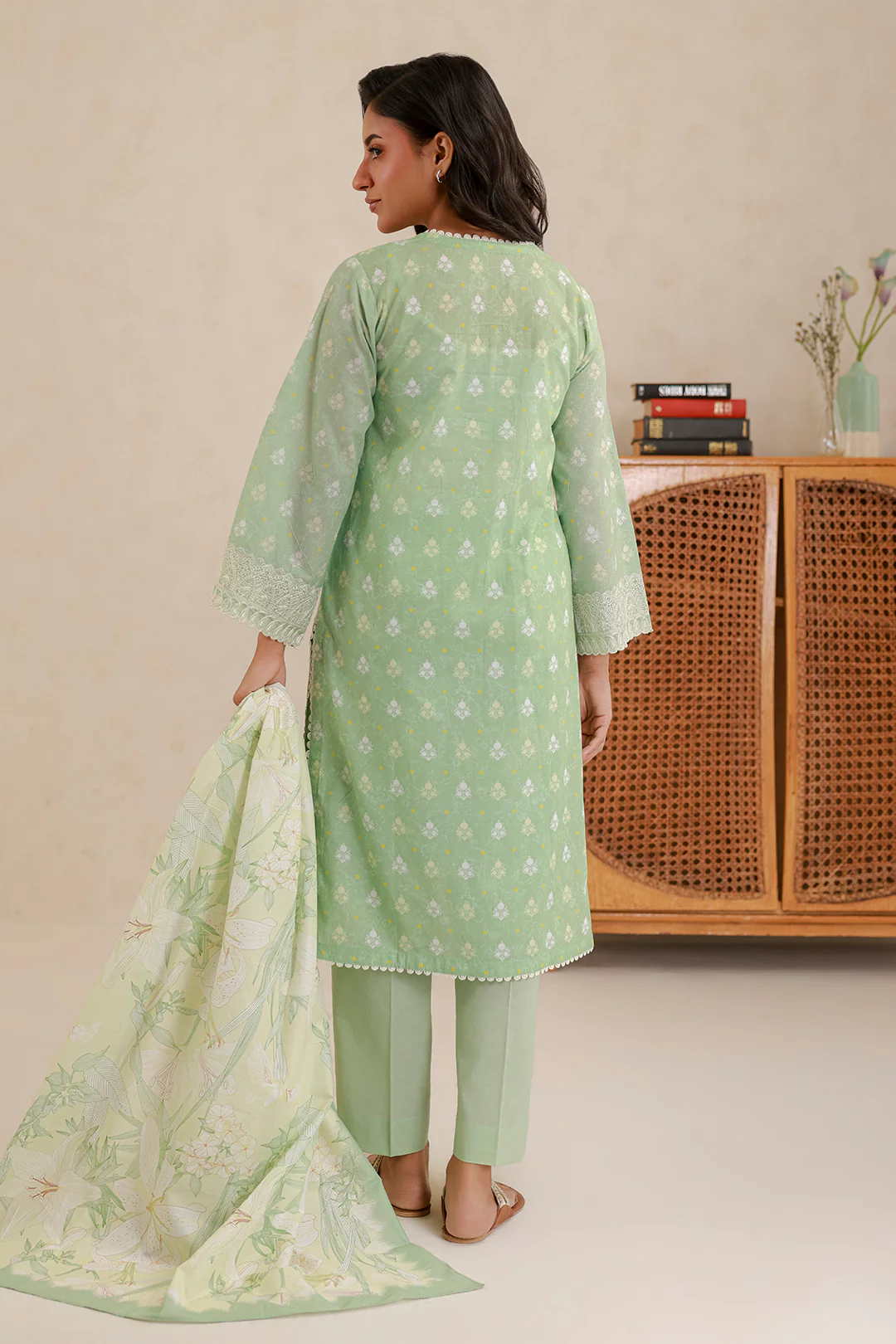 Embroidered Shirt Shalwar Dupatta - 0780 - Image 11