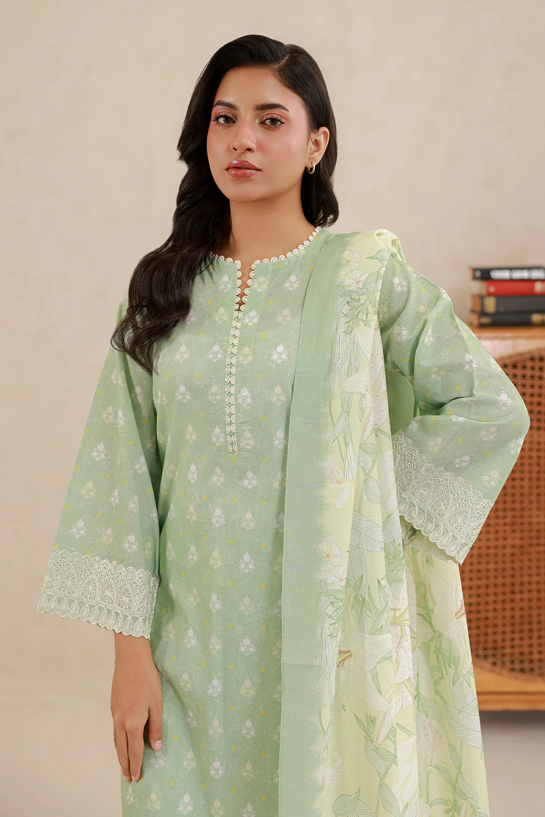 Embroidered Shirt Shalwar Dupatta - 0780 - Image 2