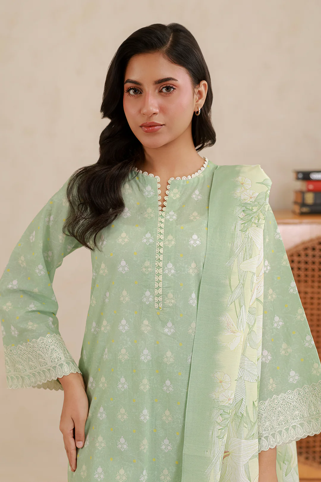 Embroidered Shirt Shalwar Dupatta - 0780 - Image 3