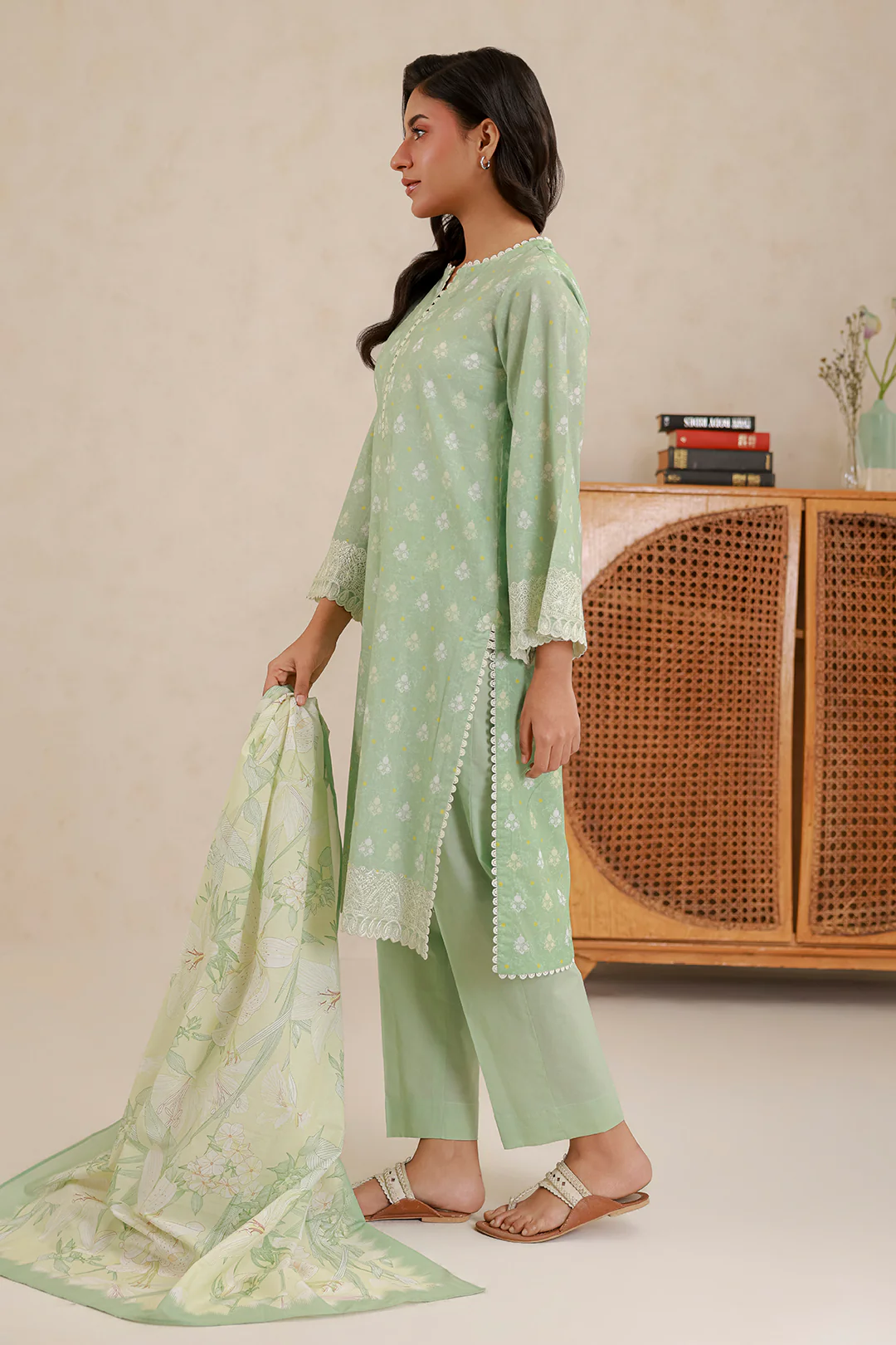 Embroidered Shirt Shalwar Dupatta - 0780 - Image 9