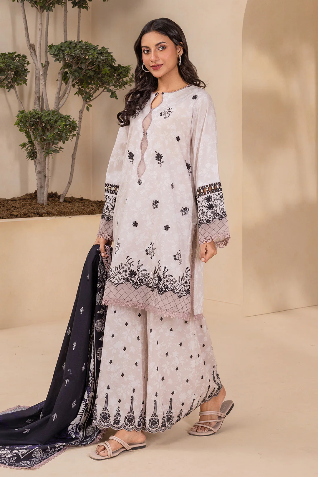 Embroidered Shirt Shalwar Dupatta - 0782 - Image 5