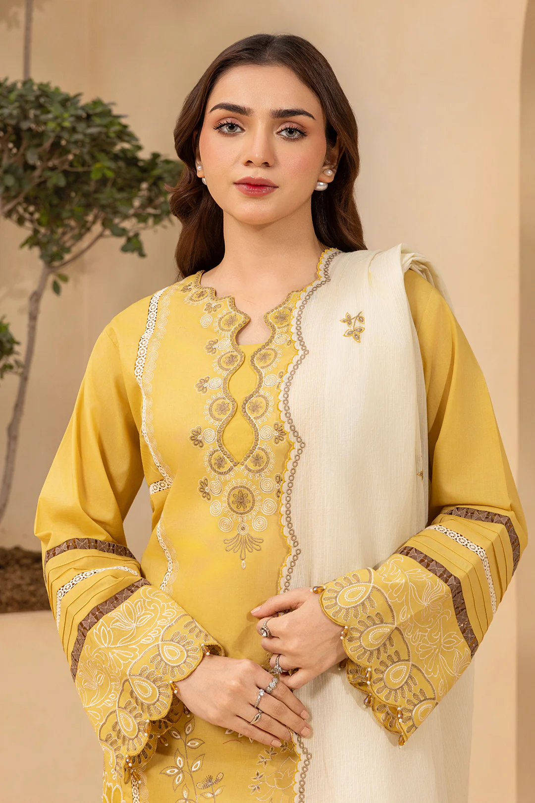 Embroidered Shirt Shalwar Dupatta - 0785 - Image 3
