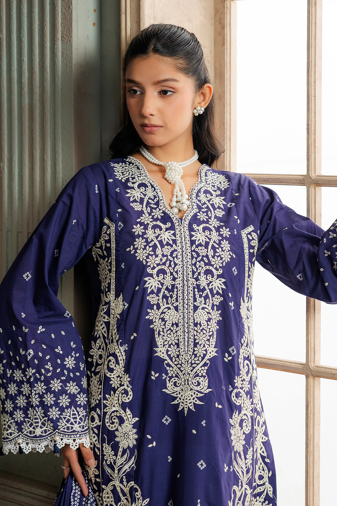 Embroidered Shirt Shalwar Dupatta - 0788 - Image 3