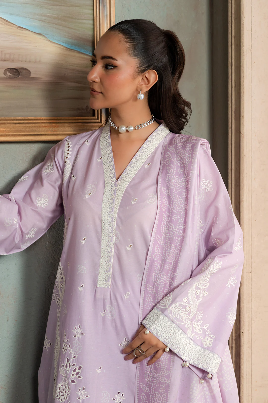 Embroidered Shirt Shalwar Dupatta - 0792 - Image 11