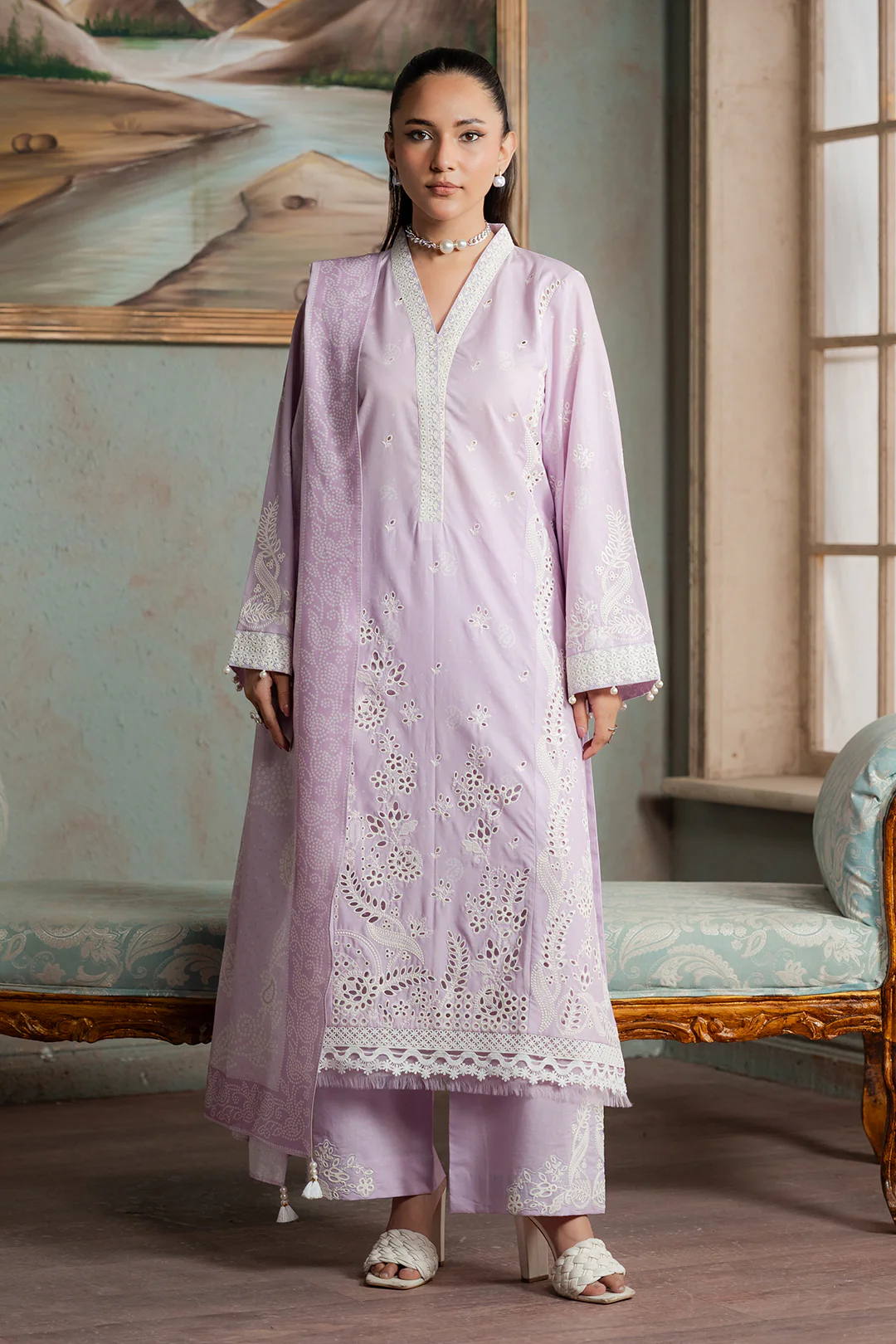 Embroidered Shirt Shalwar Dupatta - 0792 - Image 4