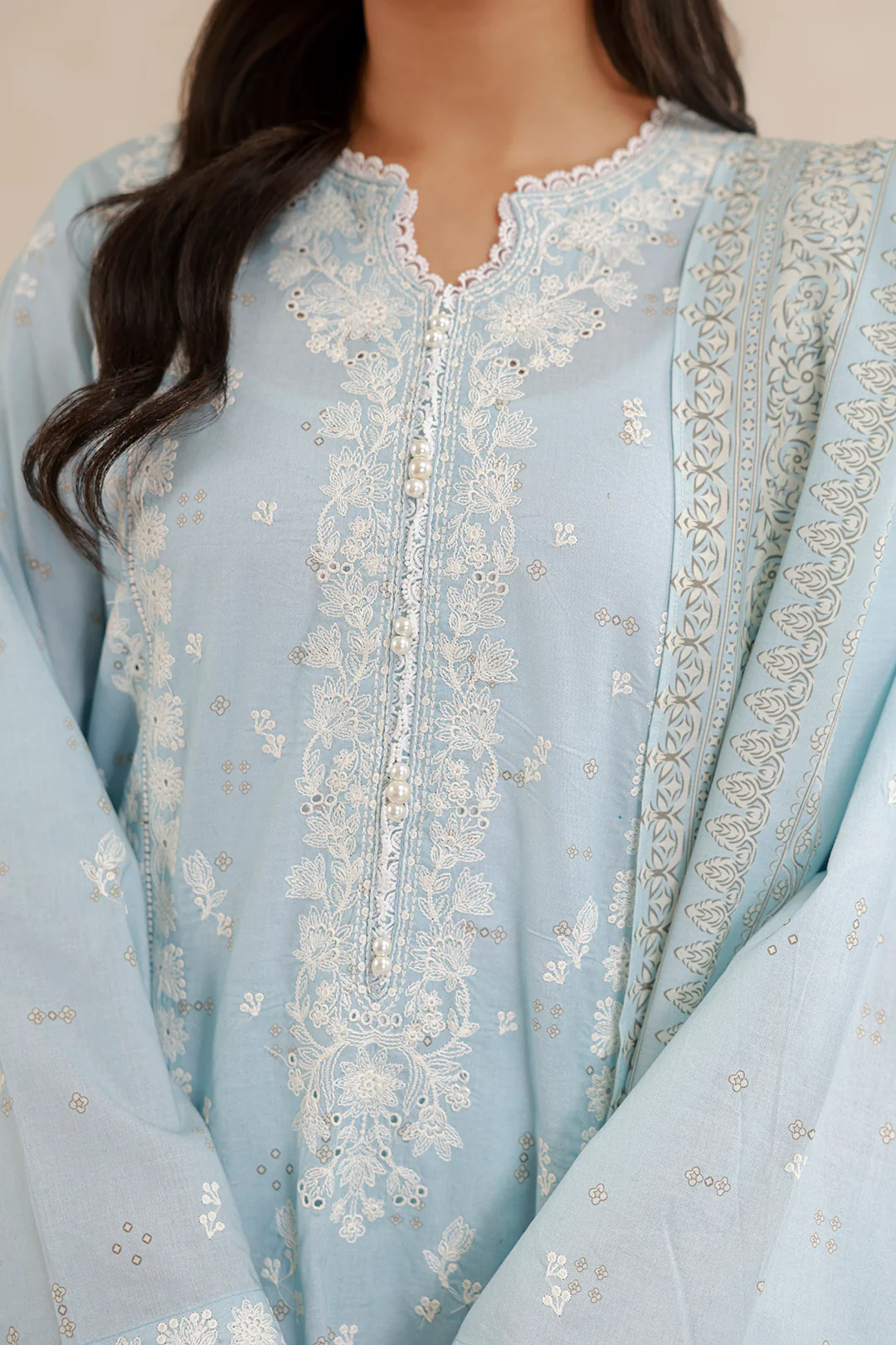 Embroidered Shirt Shalwar Dupatta - 0798 - Image 5