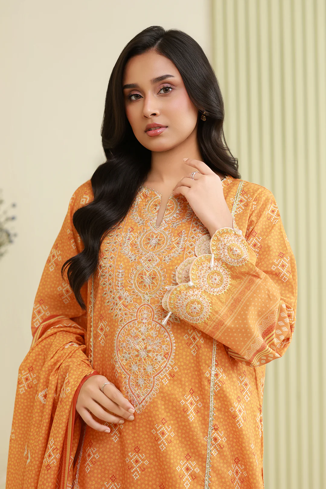 Embroidered Shirt Shalwar Dupatta - 0842 - Image 2