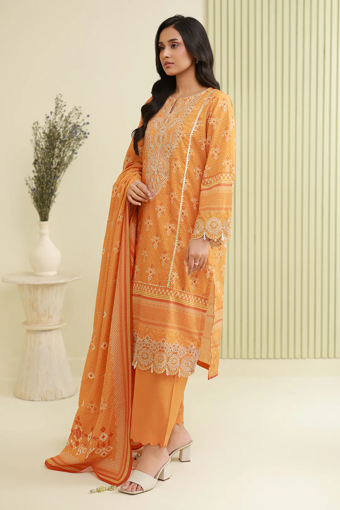Embroidered Shirt Shalwar Dupatta - 0842 - Image 6