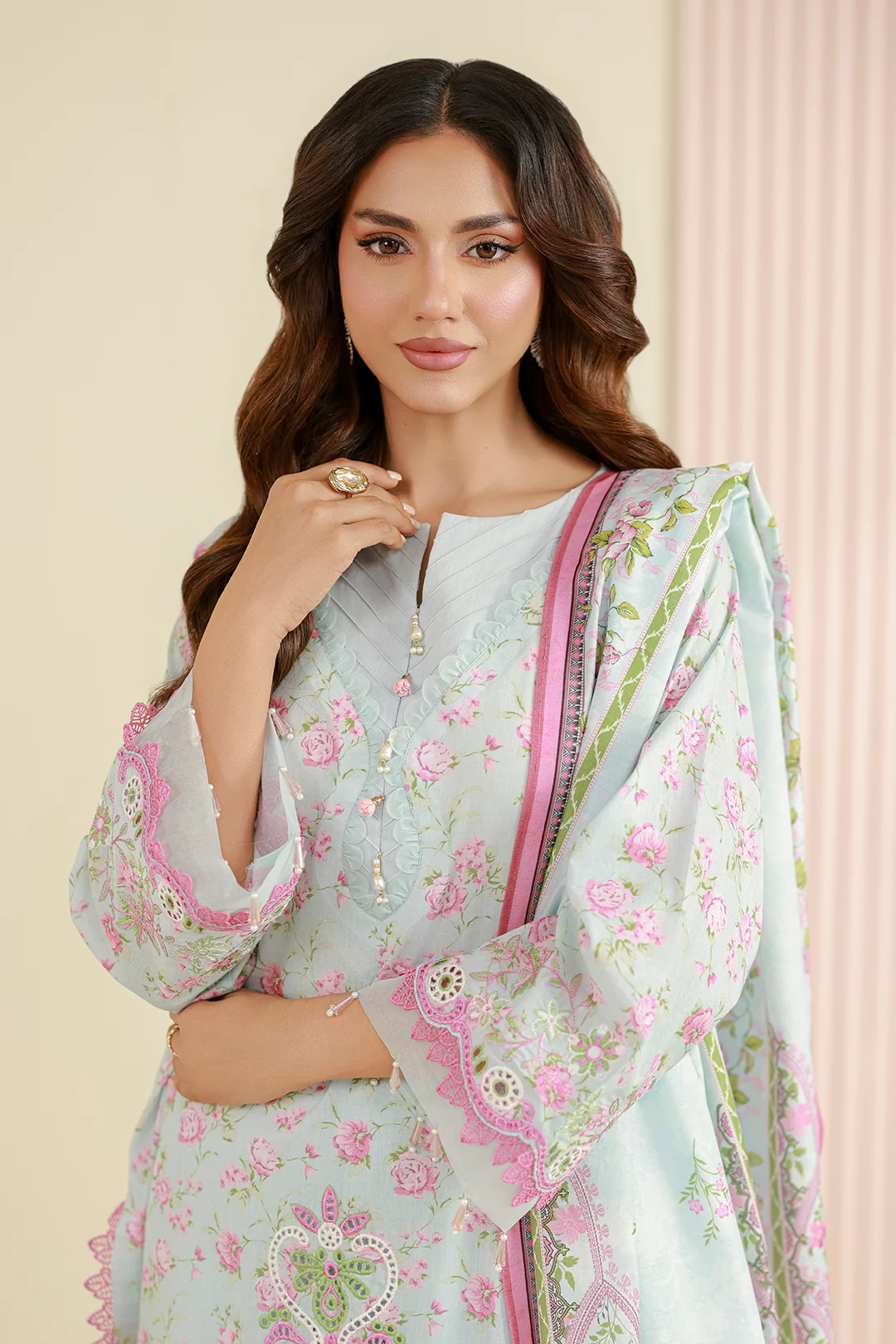 Embroidered Shirt Shalwar Dupatta - 0844 - Image 2