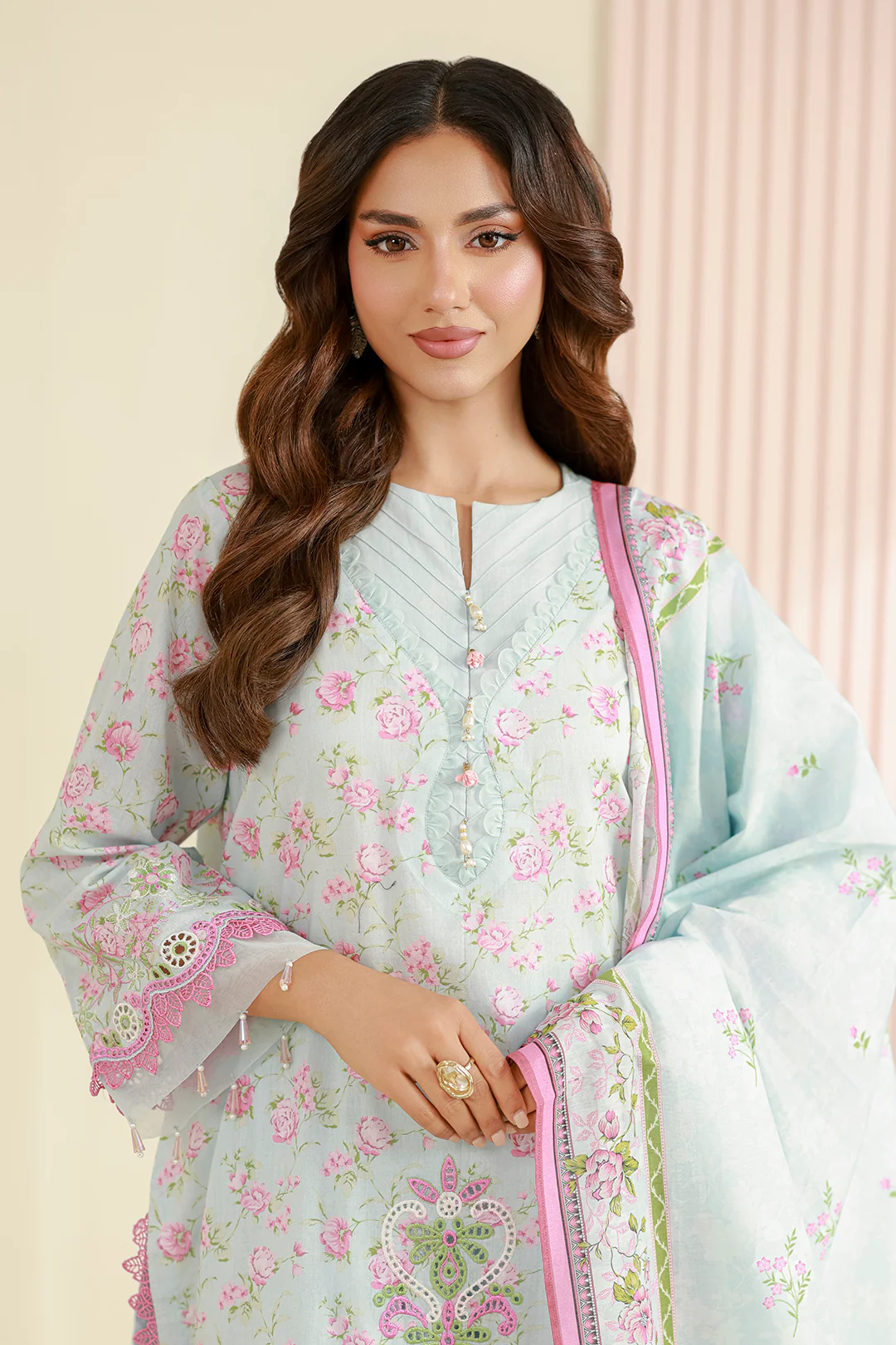 Embroidered Shirt Shalwar Dupatta - 0844 - Image 3