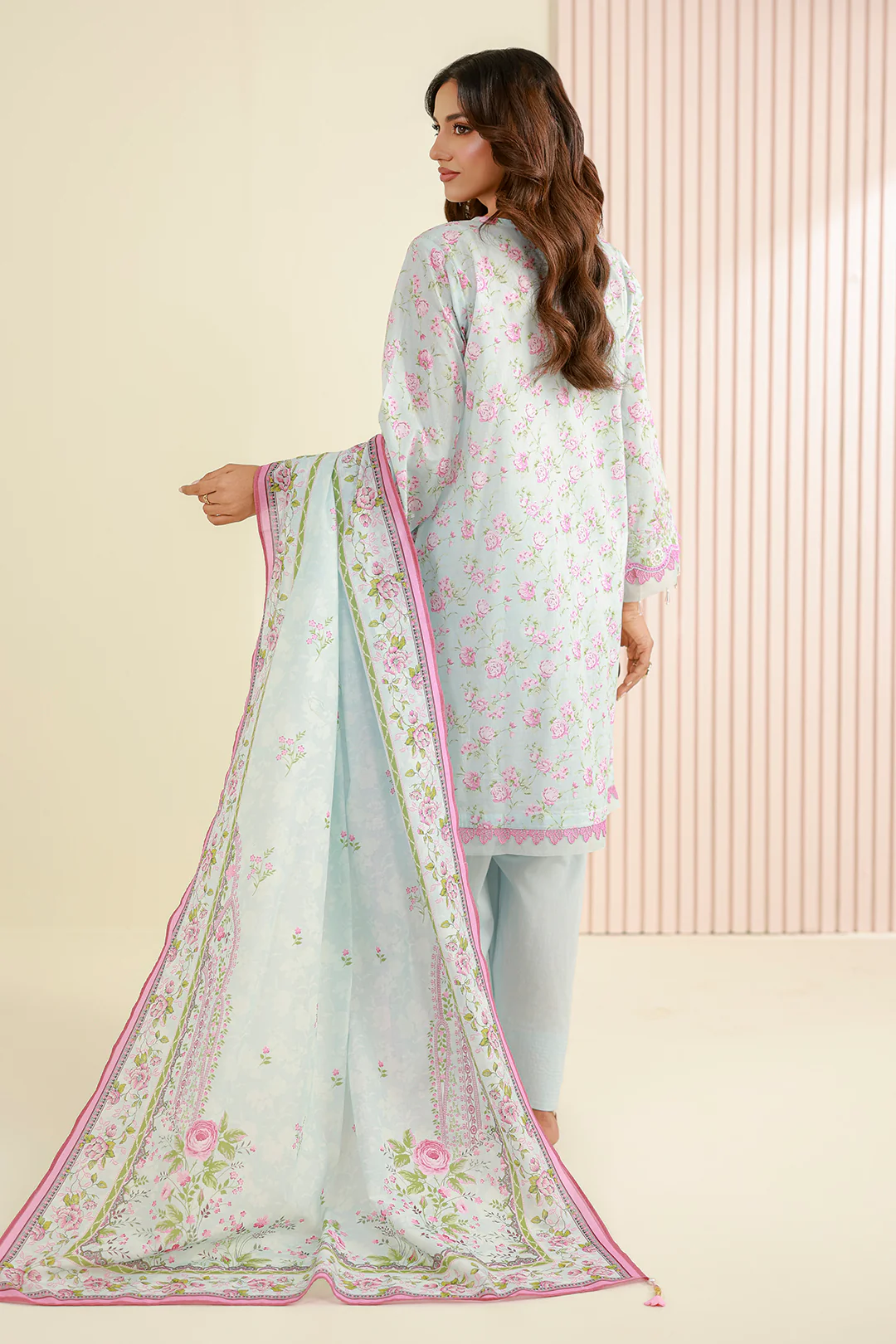 Embroidered Shirt Shalwar Dupatta - 0844 - Image 8