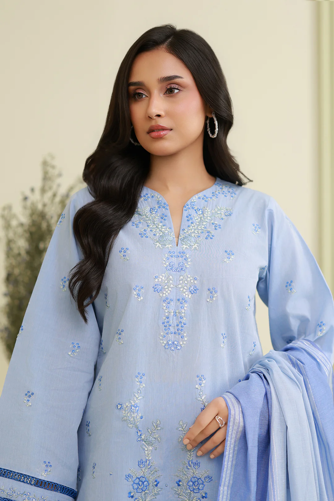 Embroidered Shirt Shalwar Dupatta - 0846 - Image 2