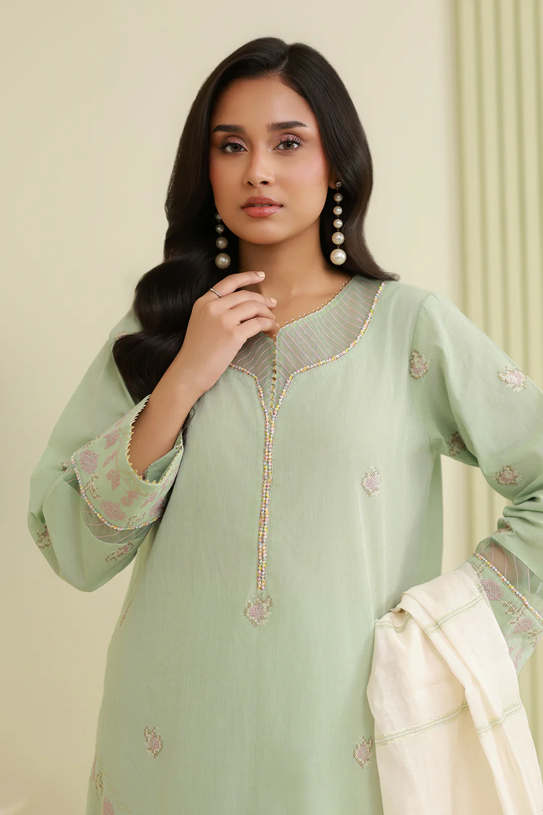Embroidered Shirt Shalwar Dupatta - 0848 - Image 2