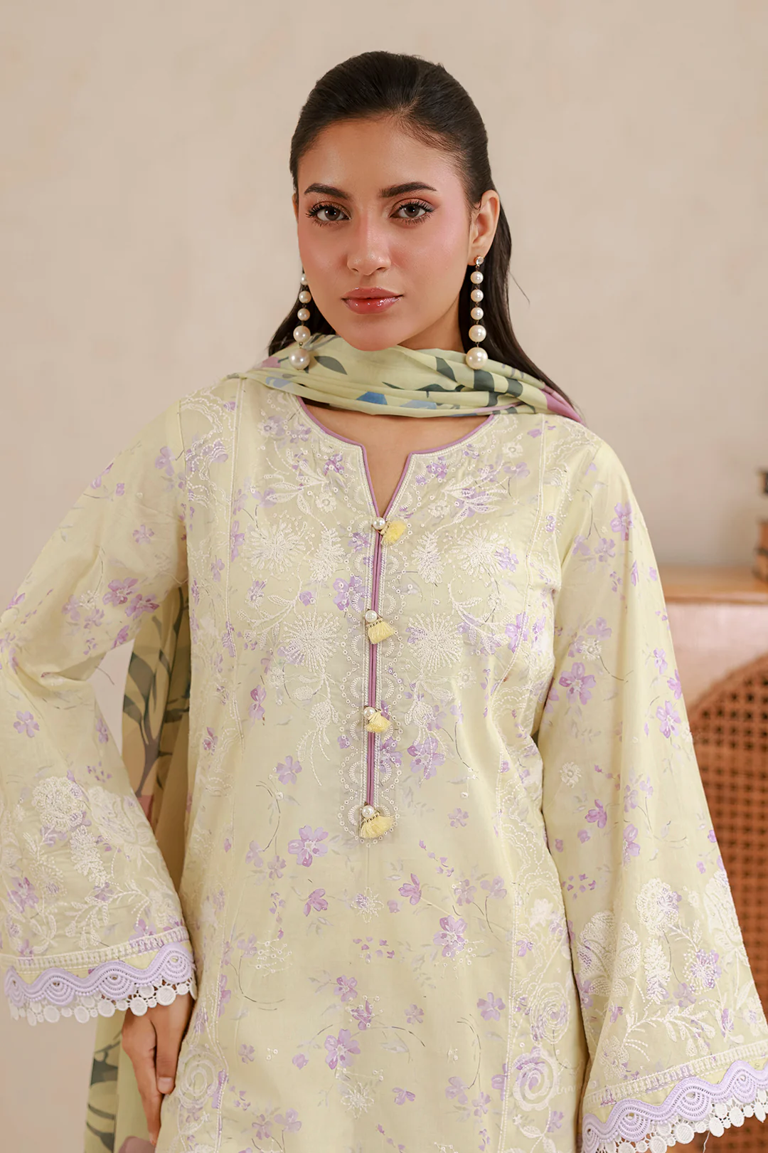 Embroidered Shirt Shalwar Dupatta - 0850