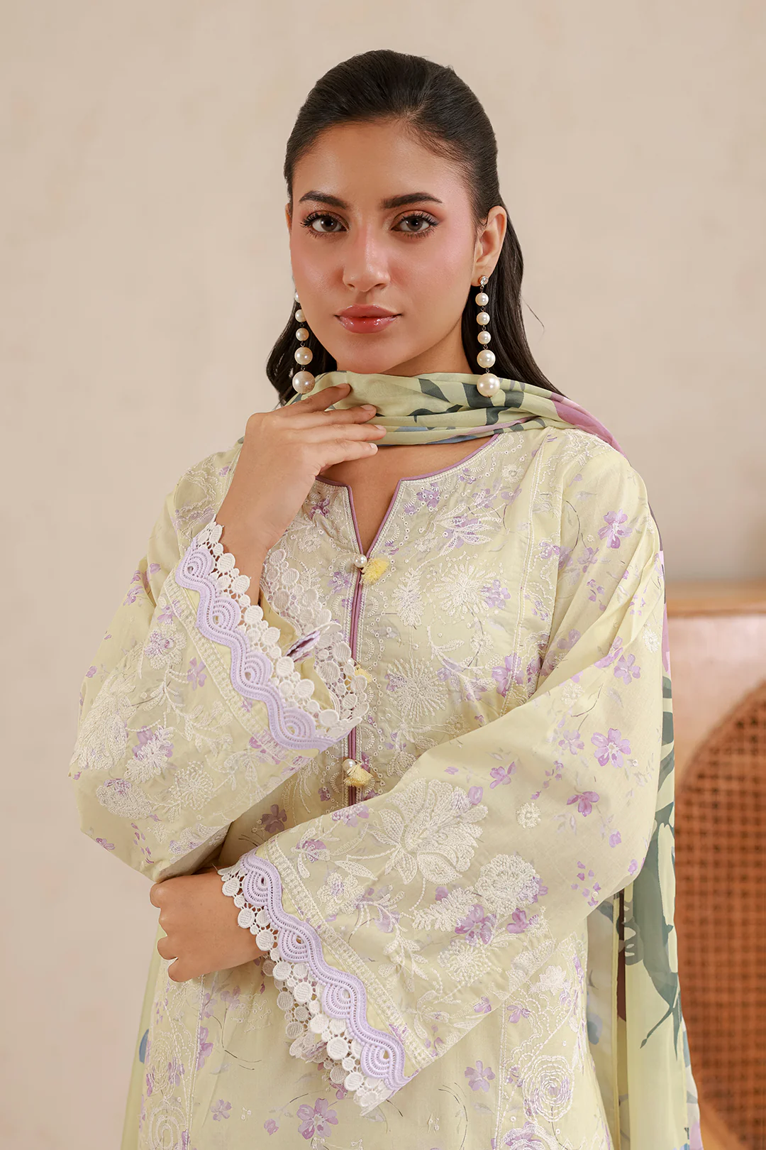 Embroidered Shirt Shalwar Dupatta - 0850 - Image 3