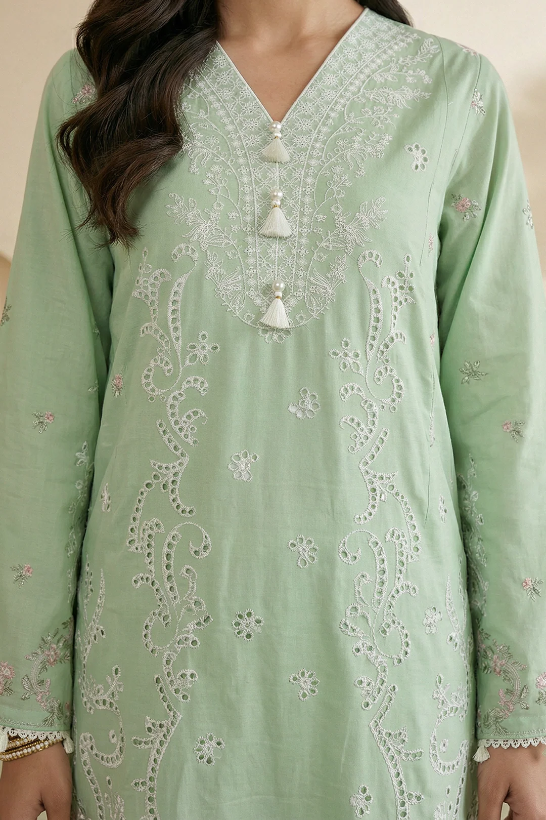 Embroidered Shirt Shalwar Dupatta - 0852 - Image 4