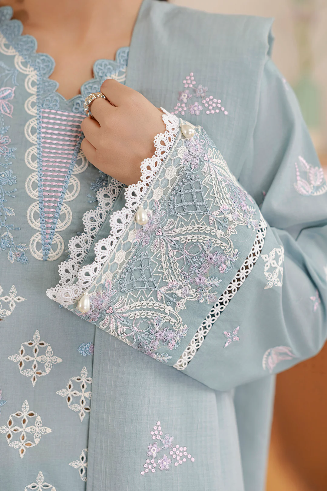 Embroidered Shirt Shalwar Dupatta - 0860 - Image 6